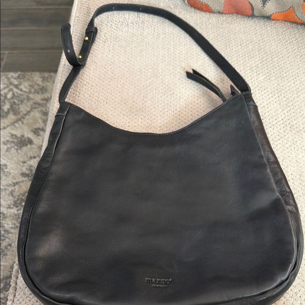 Margot Black Leather Shoulder Bag